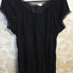 Maurices Black on Black Polka Dot Shirt